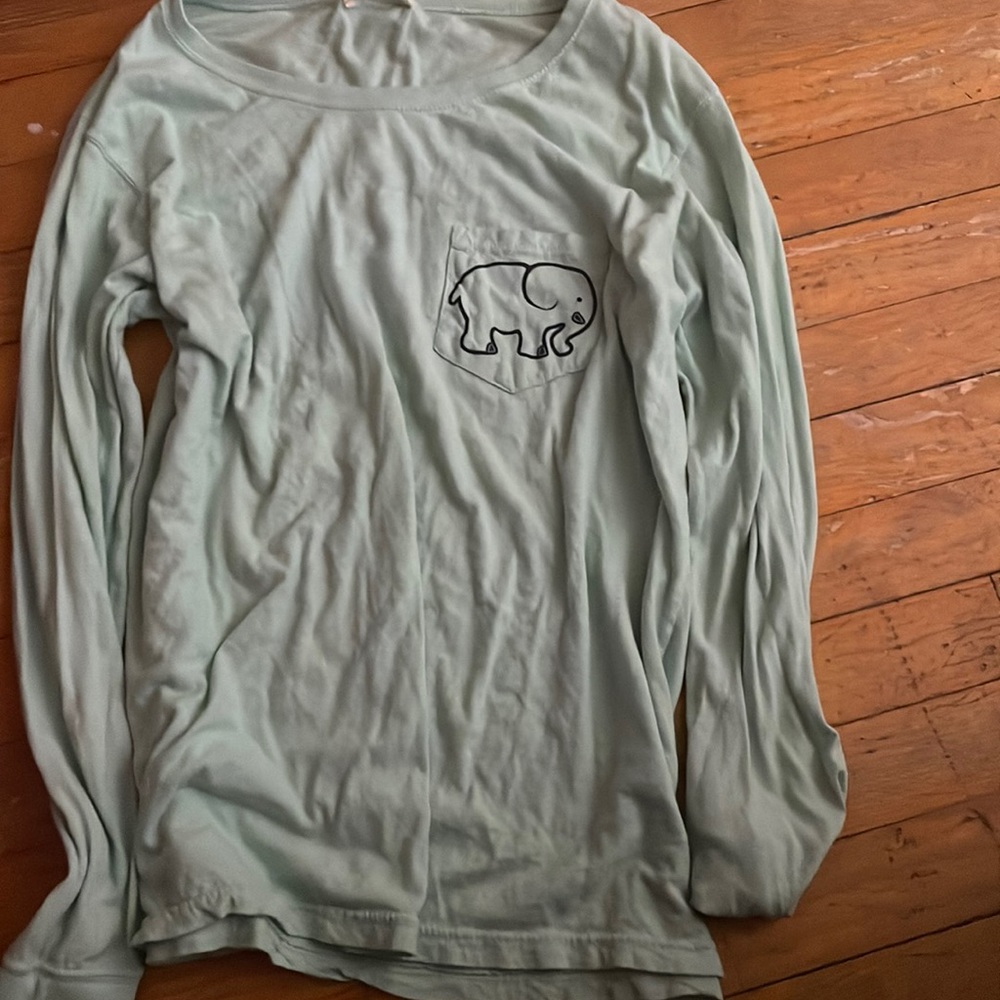 Blue elephant long sleeve tshirt